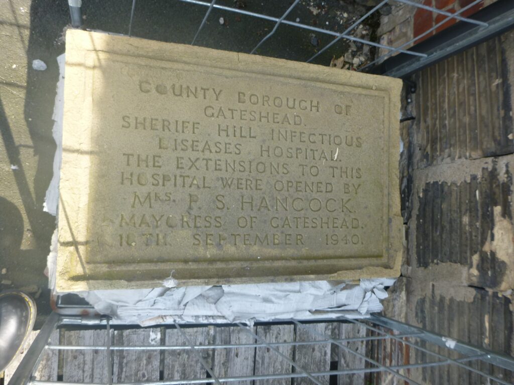 Plaque of the hospital