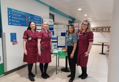 nursing team at a stand