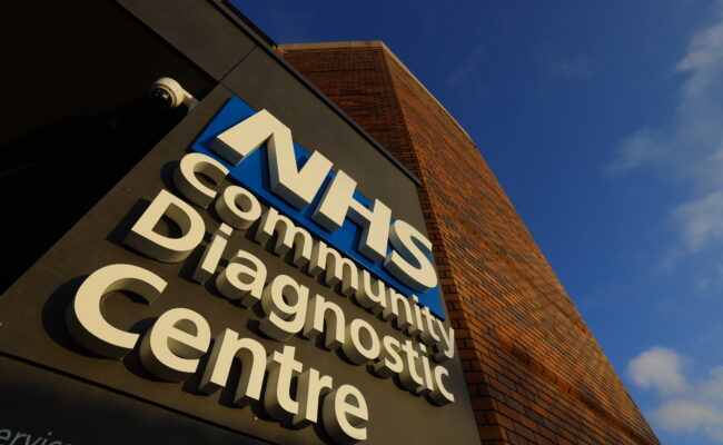 Signage at NHS community diagnostic centre